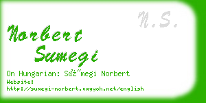 norbert sumegi business card